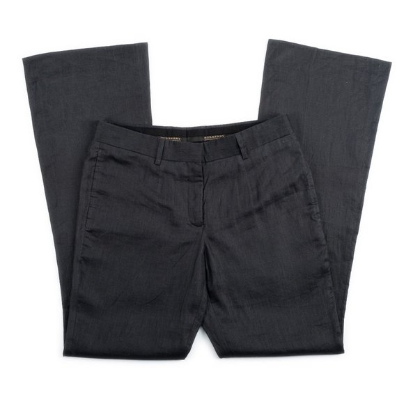 Burberry Pants - Burberry charcoal grey Italian linen Flared Tailored Trousers size 40 (U…